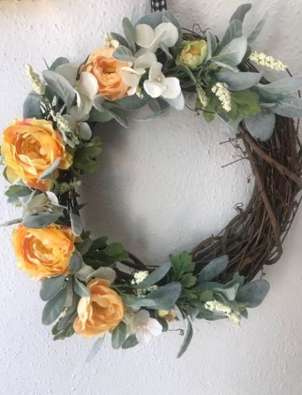 Yellow Peony Wreath1